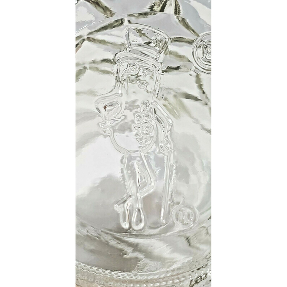 Vintage 1984 Planters Mr. Peanut Glass Jar w Lid Diamond Pattern Canister 7.75” - Picture 9 of 12